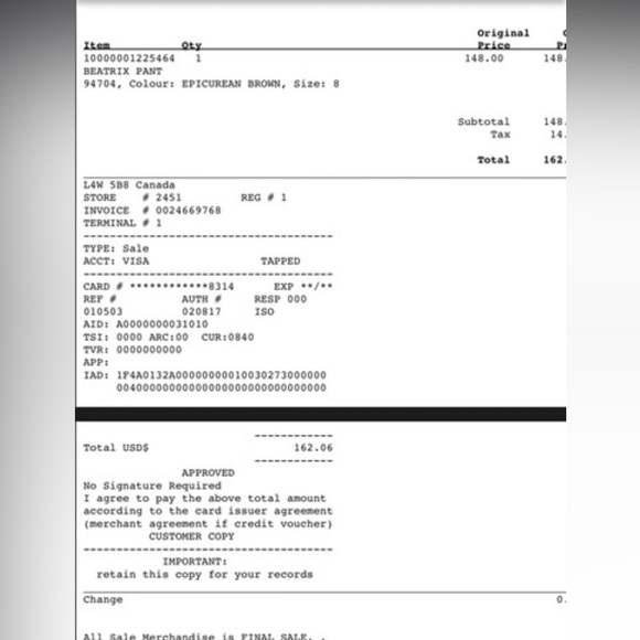 ARITZIA BEATRIX LEATHER PANTS - size 8 - Picture 4 of 7